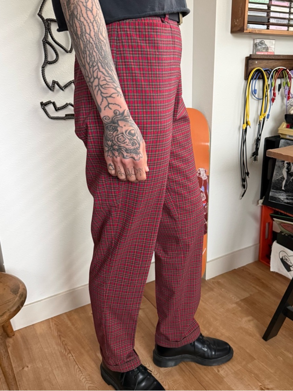 💀 SOLD 💀 Vintage 90s Y2K Tommy Hilfiger Plaid Pants ~ Size Medium - Picture 3 of 9